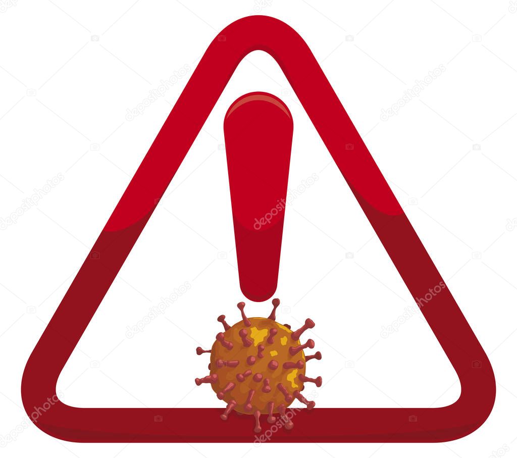 depositphotos 337626688 stock illustration warning signal with coronavirus promoting