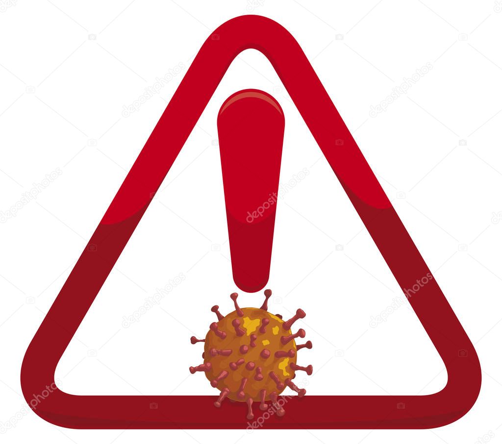 depositphotos 337626688 stock illustration warning signal with coronavirus promoting