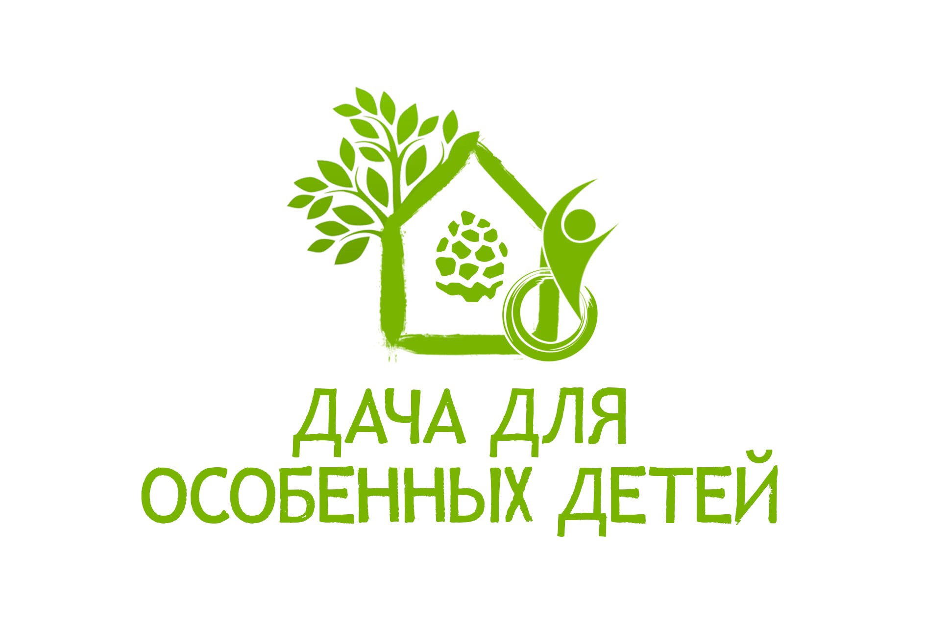 логотип дача белый